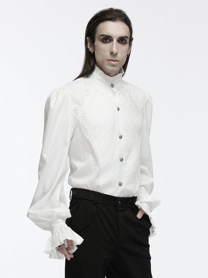 Shirt Goth White Palace Style Men's Retro