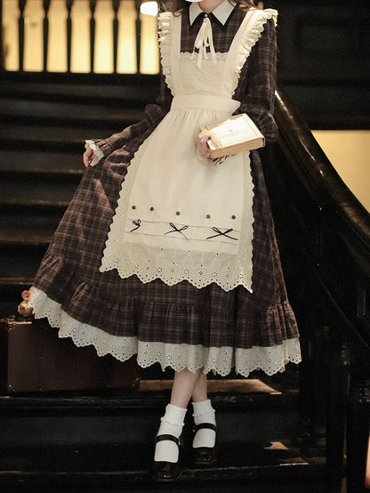 Lace Apron Decoration Bowknot Trim with Beige