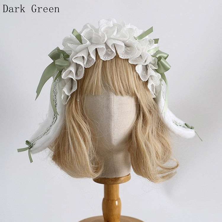 バニーディテール耳カラーKC蝶結びフリルロリータオプション8スイート