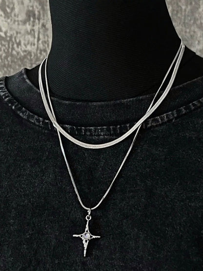 Silver Cross Pendant Necklace - Strange Sugar