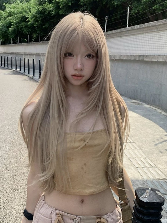 Wig 60CM Dusty Straight with Bangs Brown Full
