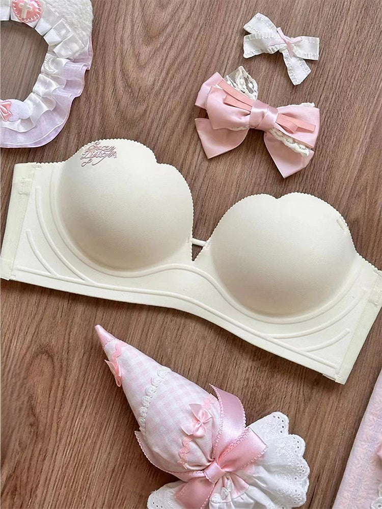 Seamless Padded - Apricot 6cm Bra Wear Non-Slip Everyday Push-Up