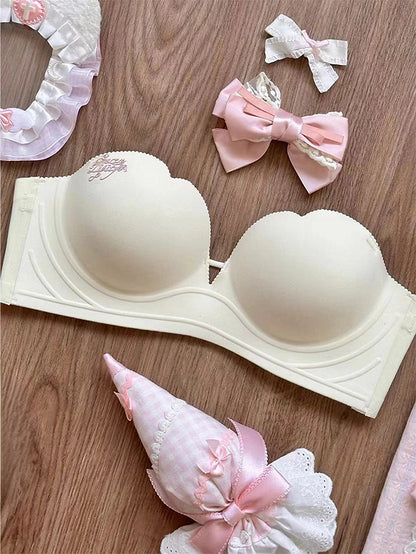 Seamless Padded - Apricot 6cm Bra Wear Non-Slip Everyday Push-Up