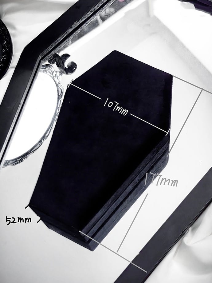 Red/ with Blue Organizer Pink/ Coffin Box Gothic Accessory Velvet Interior in Jewelry Storage