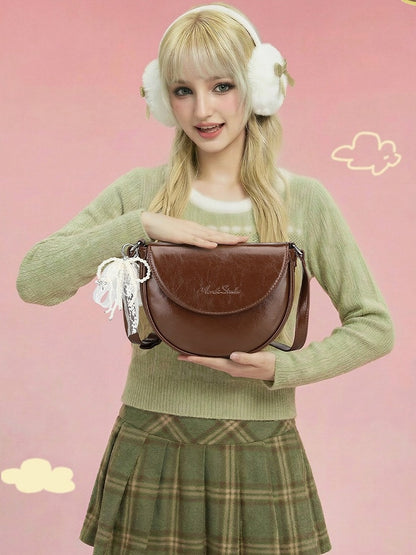 3 Colors PU Ita Shoulder Bag with Transparent Window - Aorda