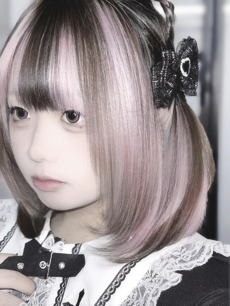 ジライケイ スイートハート ラインストーン ツイード 蝶結び ヘアクリップ