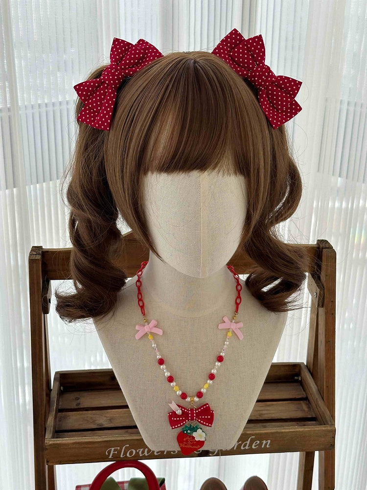 Dots Hairclip Bowknot Red Polka