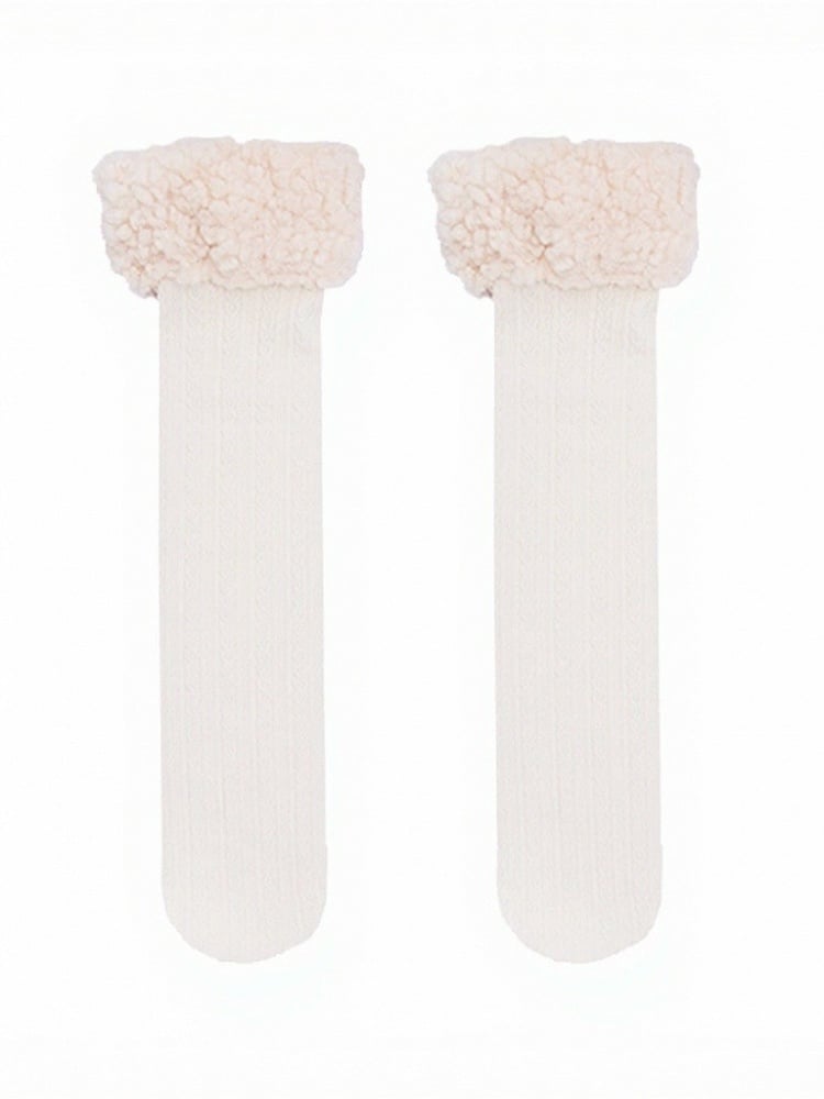 Plush Trim Ribbed Calf Socks in 4 Colors - ModaSwings