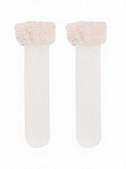 Plush Trim Ribbed Calf Socks in 4 Colors - ModaSwings