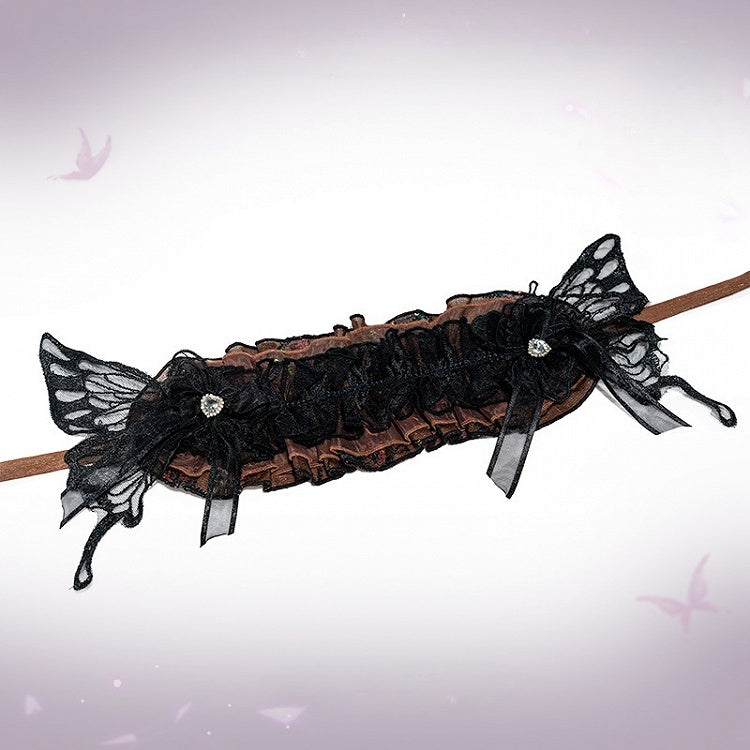 Lace Lolita Hairband Orange Black Purple/Black