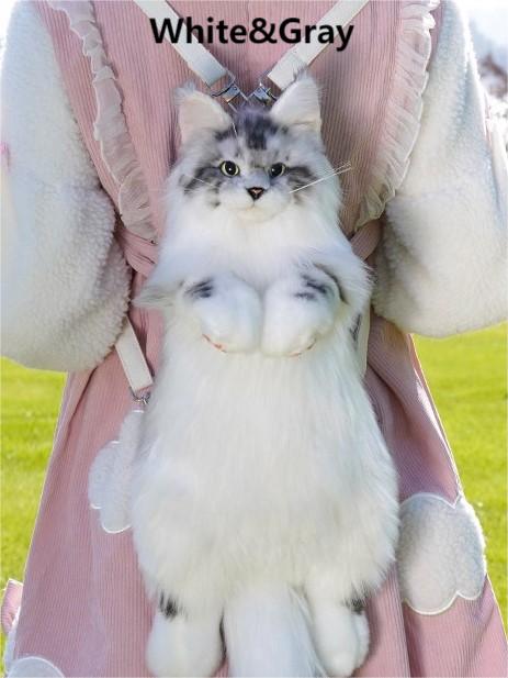 Colors 4 Realistic Backpack/Crossbody Bag Cat Plush