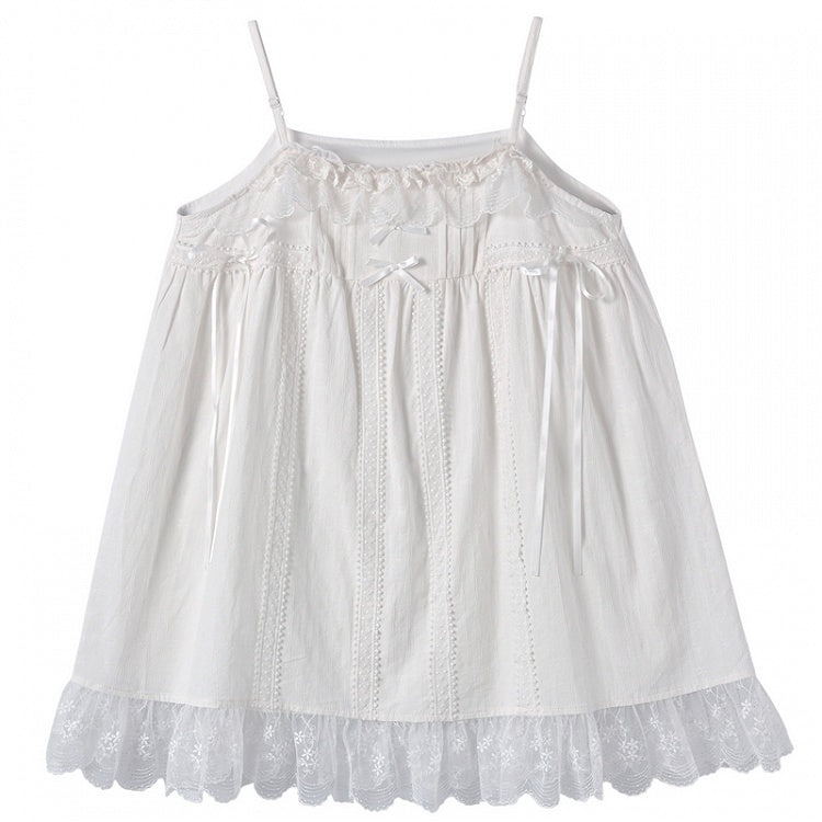 ホワイトレーストリム ボウノット キャミソールトップ