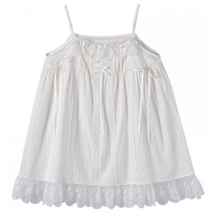 ホワイトレーストリム ボウノット キャミソールトップ