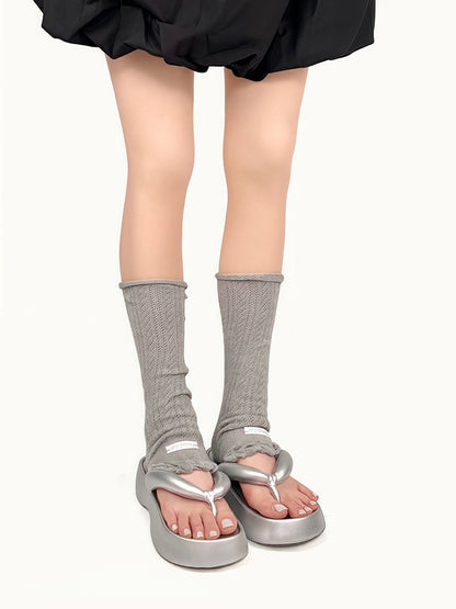 Decorative 5 Breathable Ruffled Patches Warmers with Leg Colors