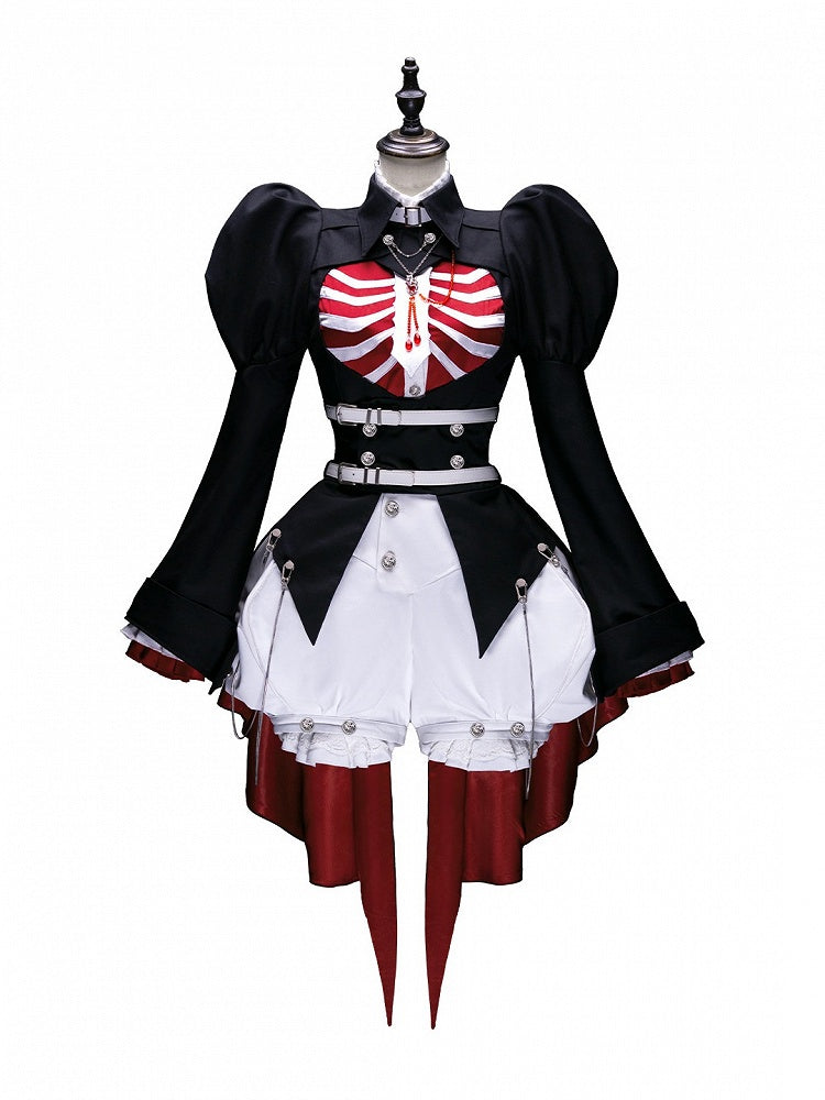 Gothic Prince Outfit Set with Jacket and Choker - Golden Koi Forest