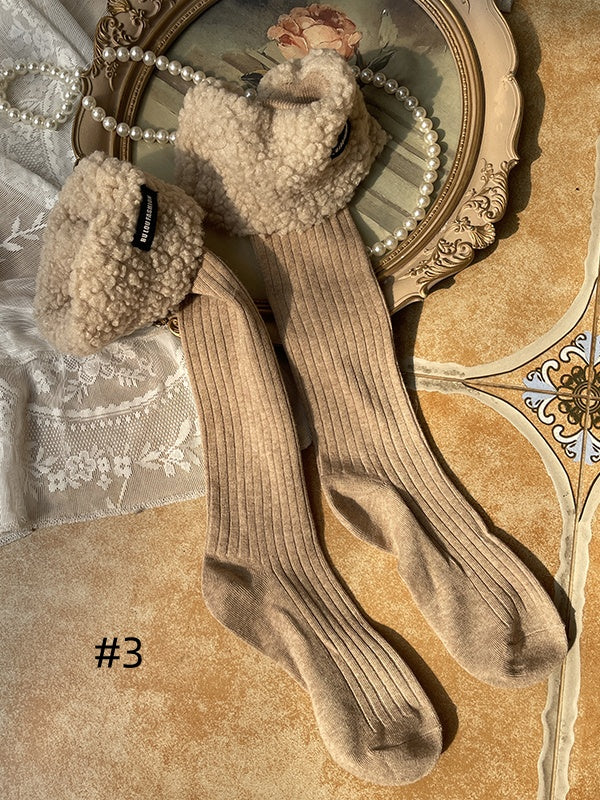 Sweet Plush Cuff Underknee Socks