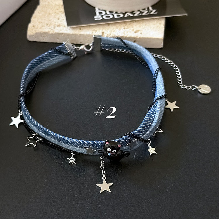 Black Cat Beaded Necklace/Choker