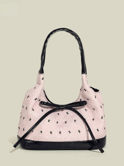 2-Color Sweet Bowknot Print Shoulder Bag