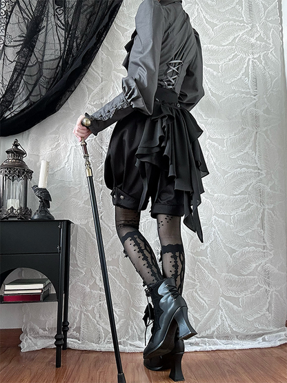 Ouji Lolita Belt Shorts High Corset Black Gothic Waist
