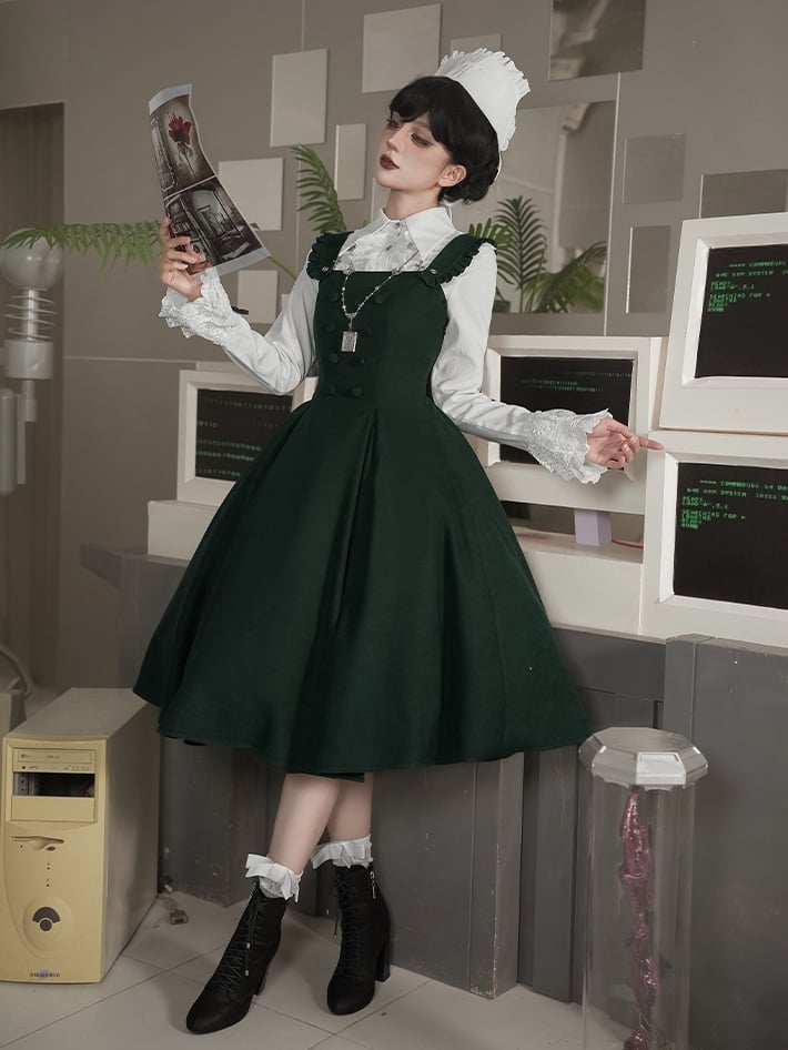 Dress Tentacles Lolita Gothic with Dark Green Detachable