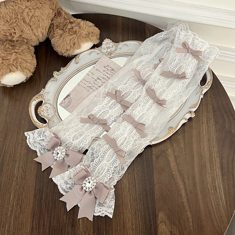 Farben Jirai Bowknot Kei Details 5 Spitzen-Handgelenkmanschetten mit