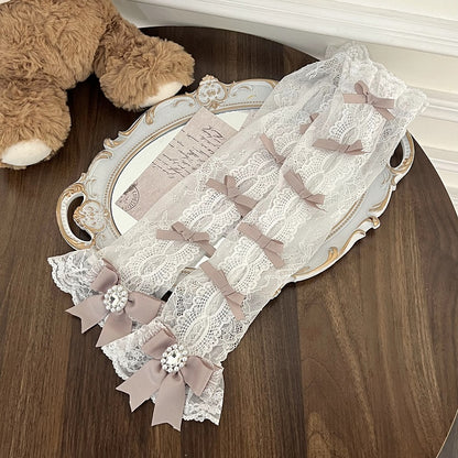 Farben Jirai Bowknot Kei Details 5 Spitzen-Handgelenkmanschetten mit