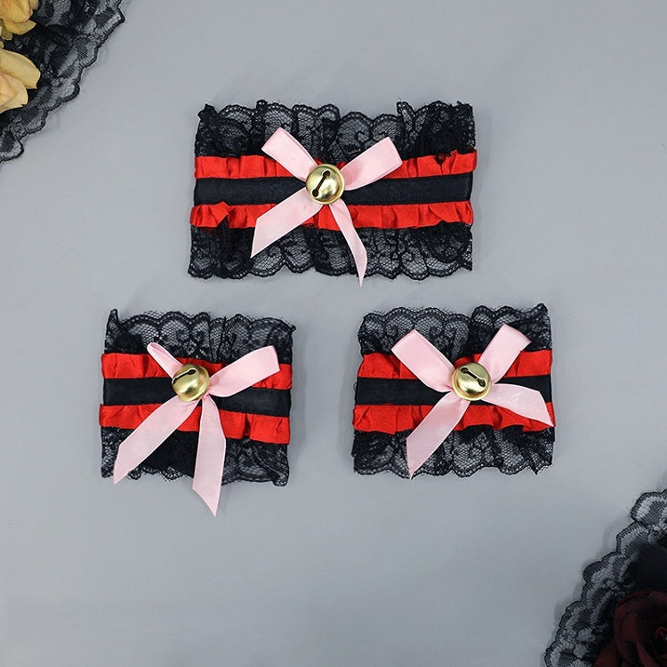 Cuffs Lace Choker Pair 12 + - of A Lolita Bell Wrist Set Colors