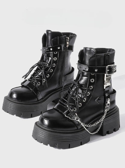 Martin Black Detachable Buckle Studded Strap - Punk with Charm Boots Chain