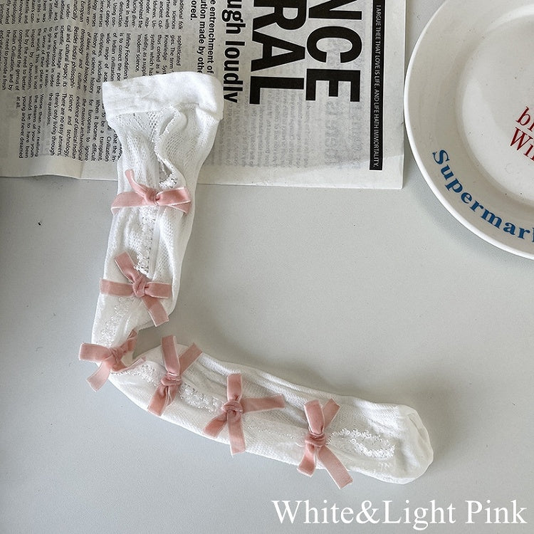 Floral Color Underknee with Options Design Bowknot Pattern 19 Cut-out Stockings