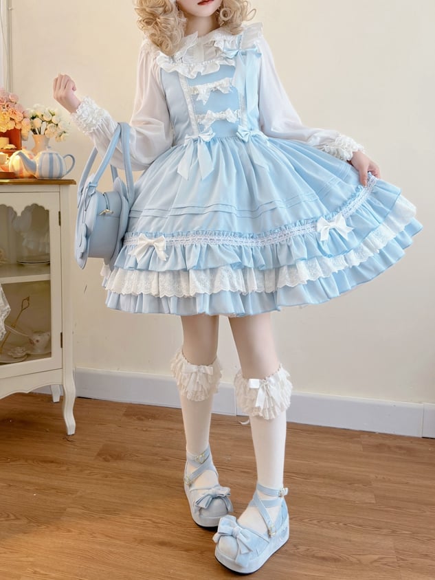 Cake Teddy und Lolita Stickerei Kleid Mieder Sweet Blue