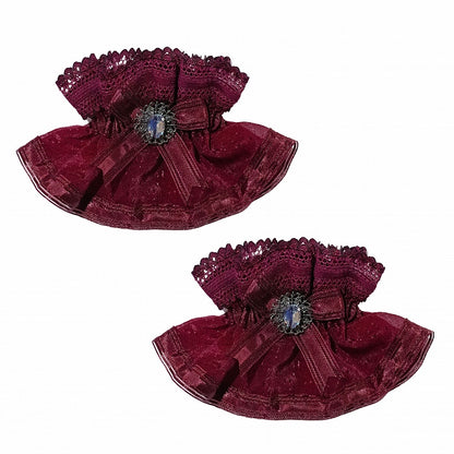 Bows Rhinestones and Cuffs Dark Decorated Blue/Black/Red Lolita Wrist