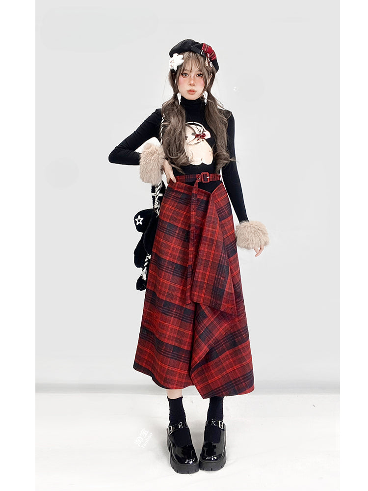 取り外し可能な袖が付いたブラックのハイネック パピー トップス