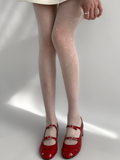 Black/White Polka-dot Semi-Sheer Tights