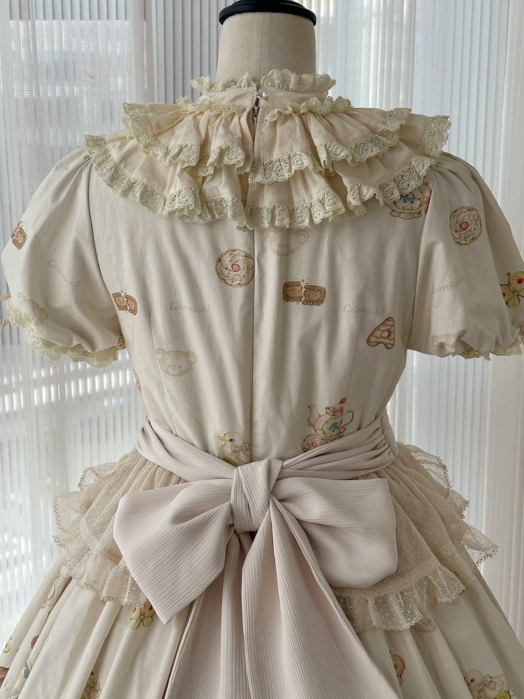 Bodice Toys Dress Embroidery Print Sleeves Teddy Lolita Short Sweet