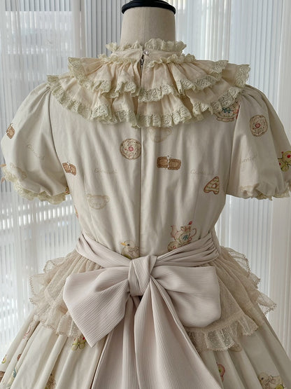 Bodice Toys Dress Embroidery Print Sleeves Teddy Lolita Short Sweet