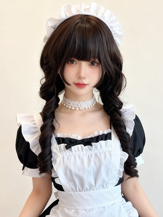 Wig Options Full 60CM Bangs 3 Curly with Color Long