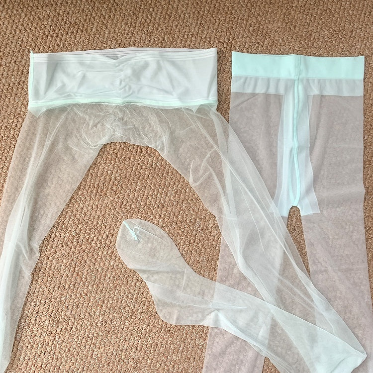 Transparente Strumpfhose in Rosa/Grün