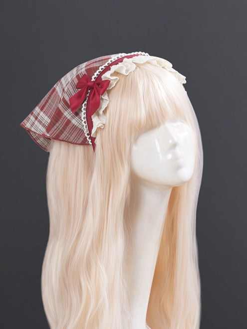 KC Ruffle Plaid Lace Red