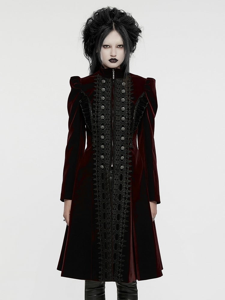 Red Black Goth Gorgeous Coat Symmetric