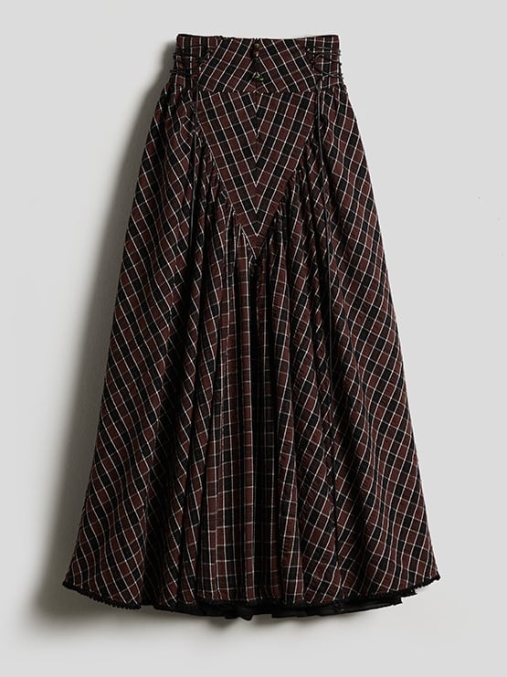 Black Tartan Retro Goth Urban A-Line Skirt