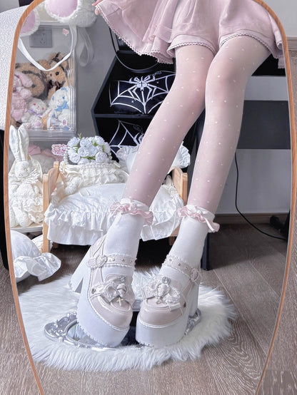 Block 9.5cm Heel | Kei Mary Janes Platform Pink Jirai