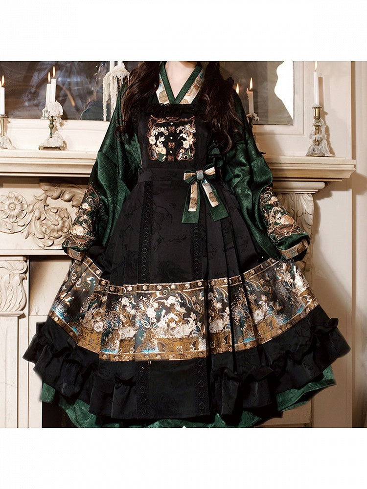 Black Magic Academy Theme Apron Intricate Embroidery - Luo Xiu Dong Xiang