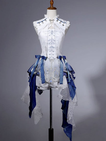 Elegantes Ouji Fashion Dreiteiliges Ensemble: Kleid