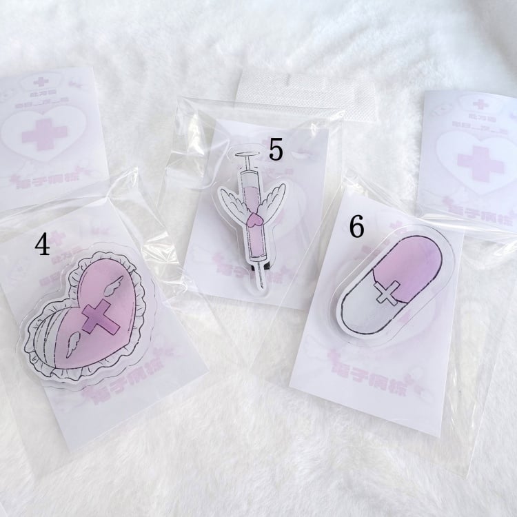 Rosa Hellblaue Kawaii Haarspange