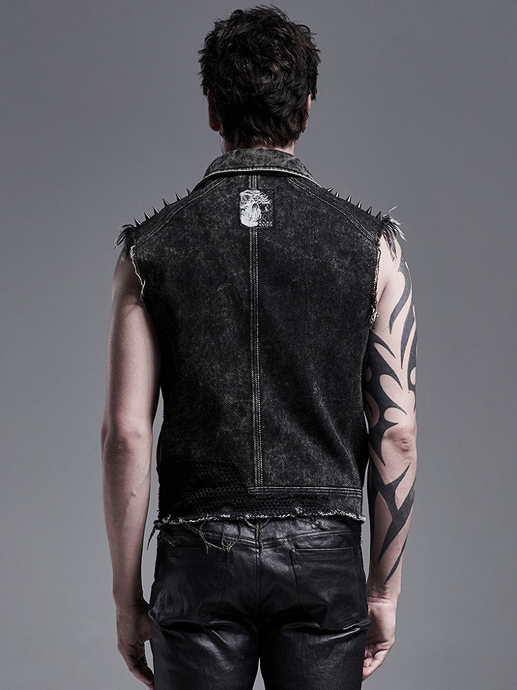 Black Men's Punk Decadent Vest