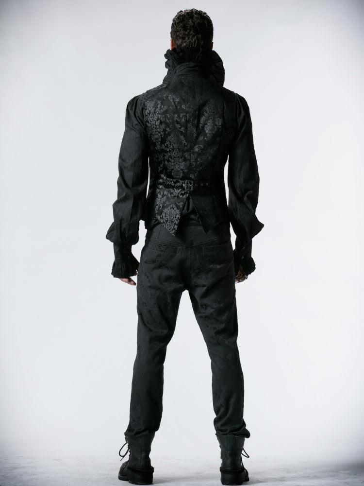 Black Vest Men's Printed Palace Gothic