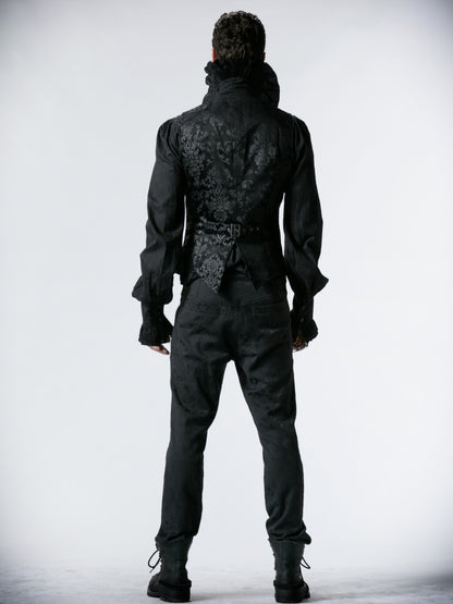 Black Vest Men's Printed Palace Gothic