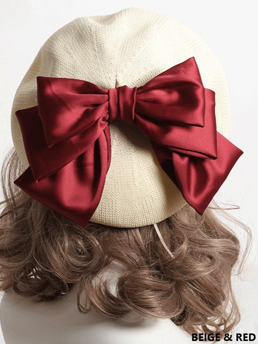 With Bowknot Lolita Color Detachable Options Sweet Beret 18 Large