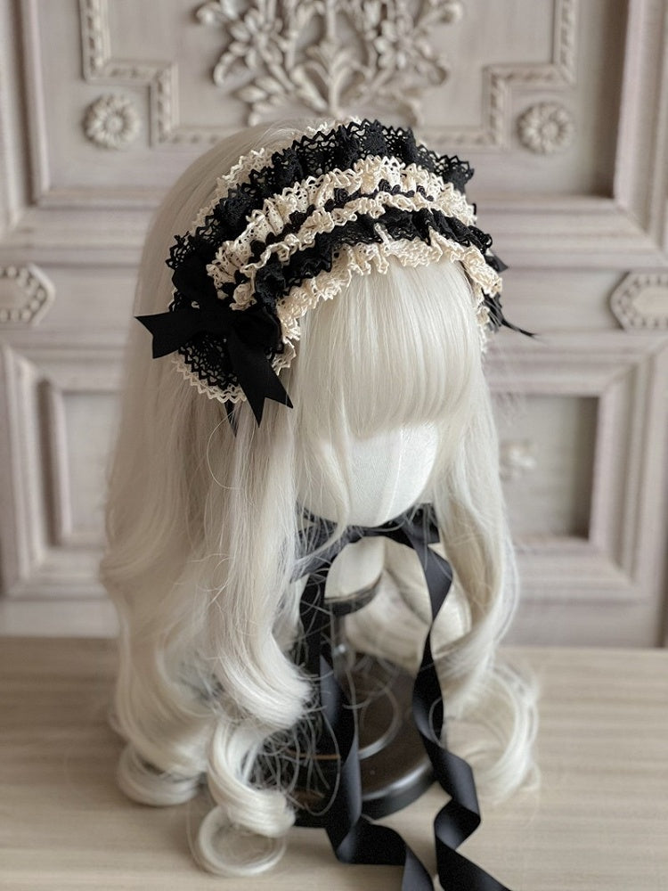 Color Blocked Hairband Color Options 9 Lace Lolita Multi-layer –