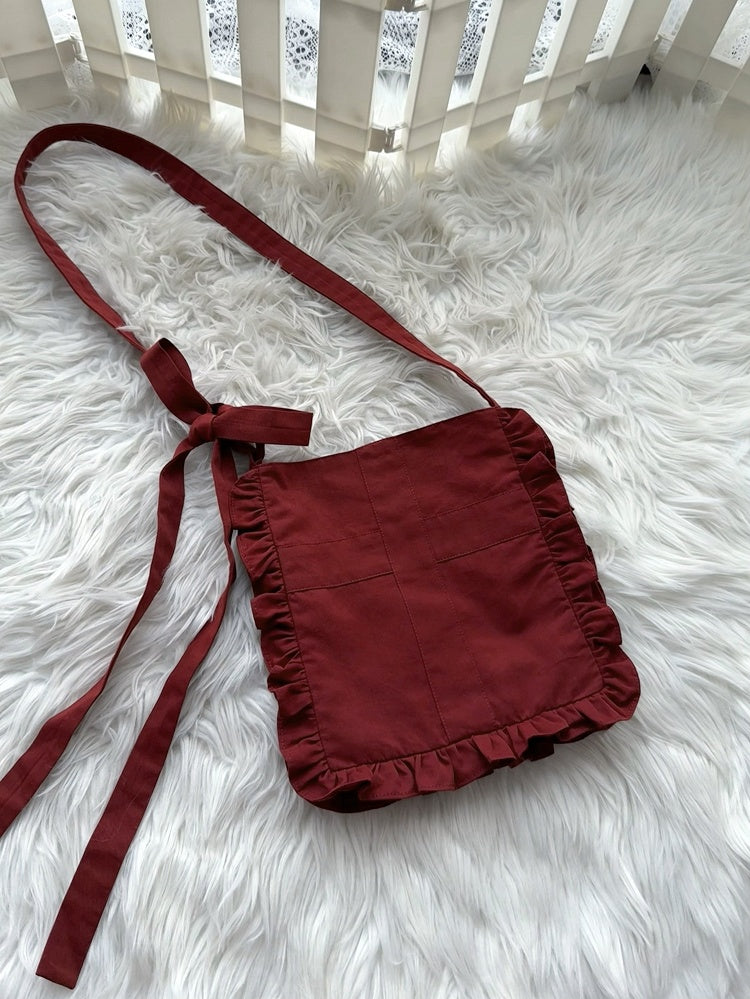 Black / White / Blue / Red Ruffle Crossbody Bag - Blossom Herald